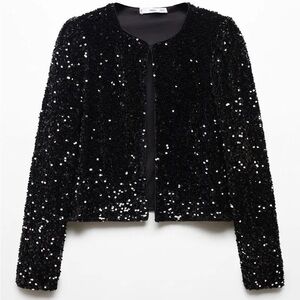 Mango Black Sequin Jacket